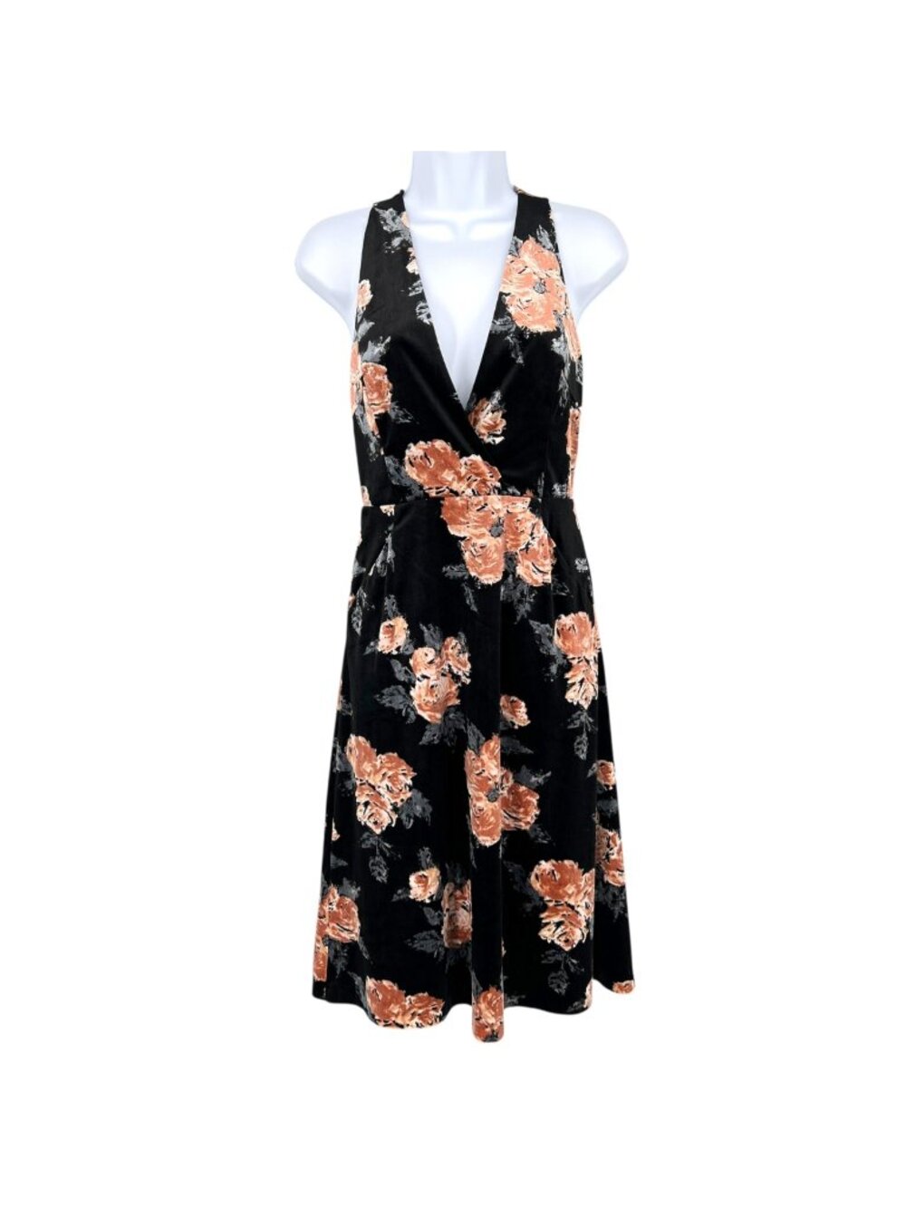 Ali & Jay Costes Whimsygoth Moody Floral Black Velvet Sleeveless Dress Size XS